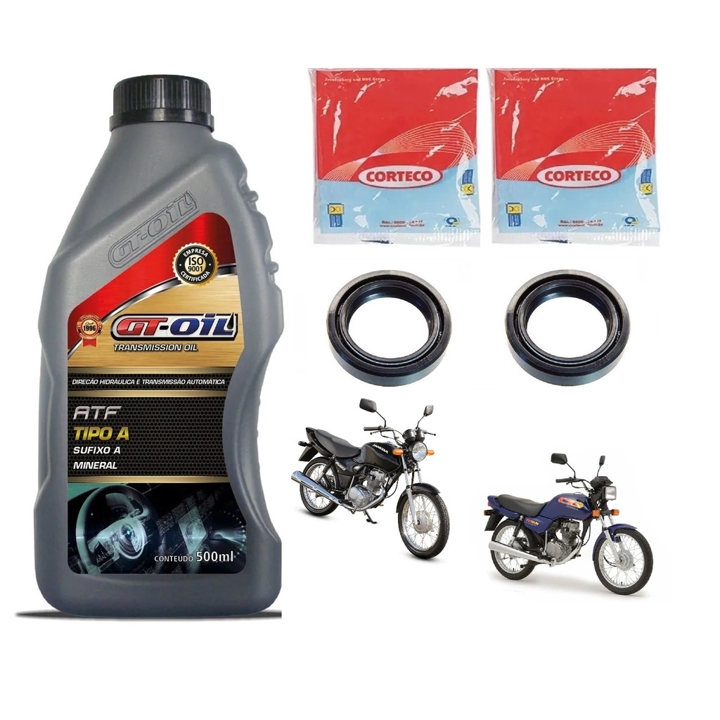 Par Retentor Garfo Bengala Corteco + 01 Óleo 500ml Atf Hidráulico Cg Titan Today Fan 125 Ano 1983 Até 2013 Biz 100 125 Pop em Oferta na Shopee