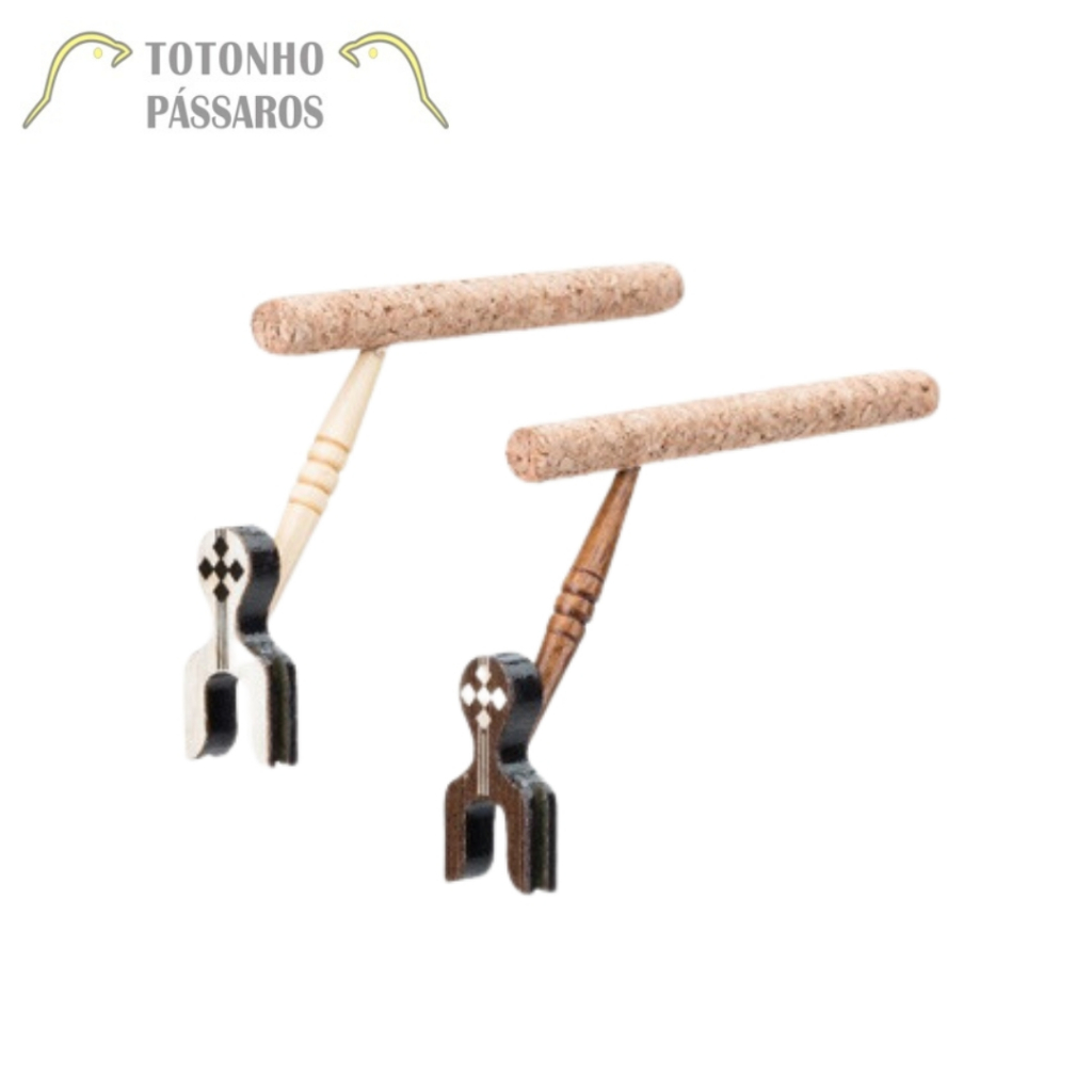 Poleiro Maritaca Dorminhoco Torneada Pequeno Cortiça Marrom para Gaiola de Pássaros Malha Fina - Coleiro, Pintassilgo