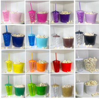 Kit Cinema 10 Balde 1,5l Pipoca + 10 copos Twister Colorido 500ml