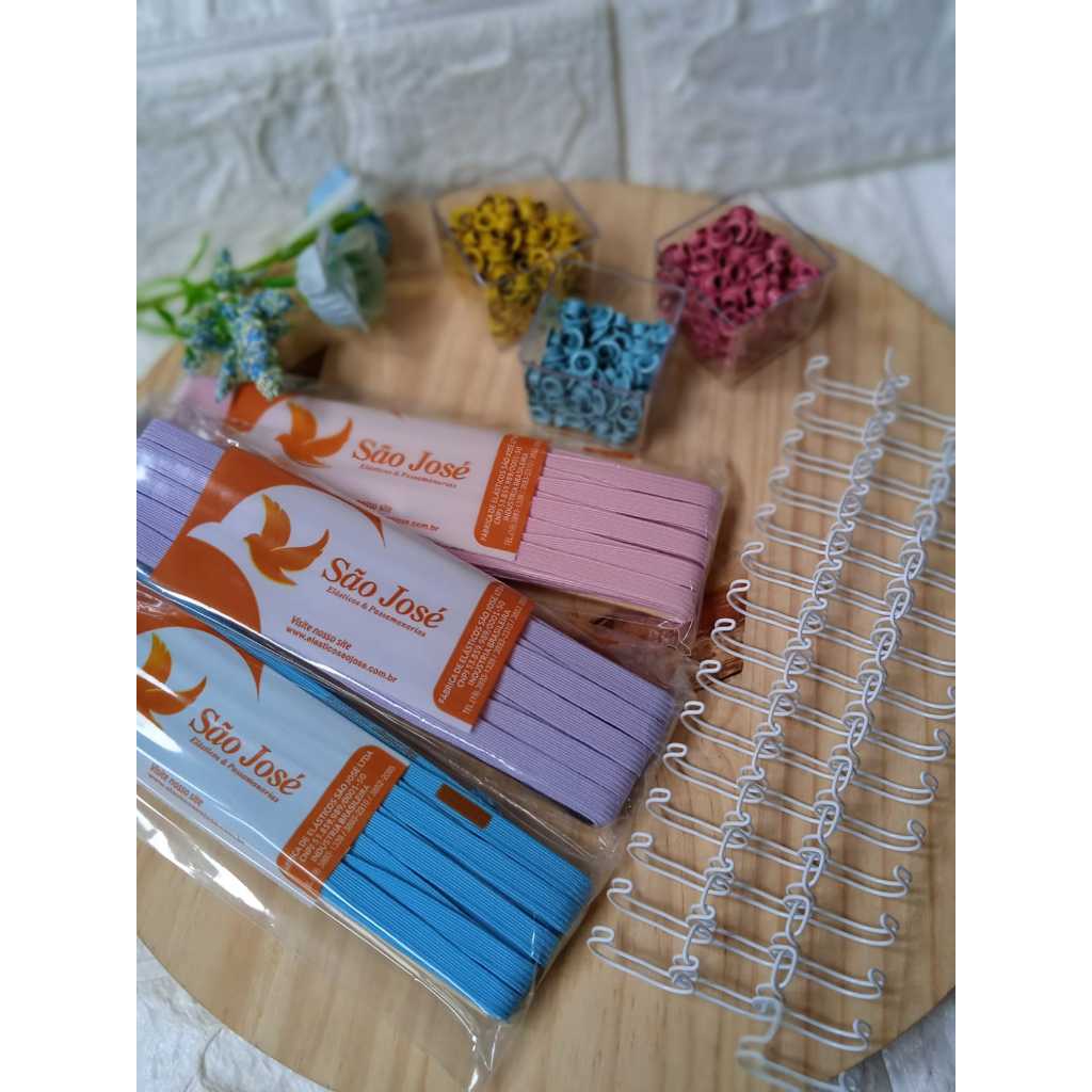 Kit Encadernação 5 Elasticos 500 Ilhoses e 5 Wireo A5