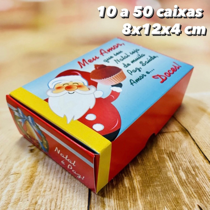 10~50 CAIXAS P/ 6 DOCES NATAL 12x8x4 CM LEMBRANCINHA OFF COD= 2018 (CHOCO)