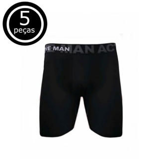 Kit 05 Cuecas Plus Size Pretas Microfibra Extra Grande Ciclista Longa