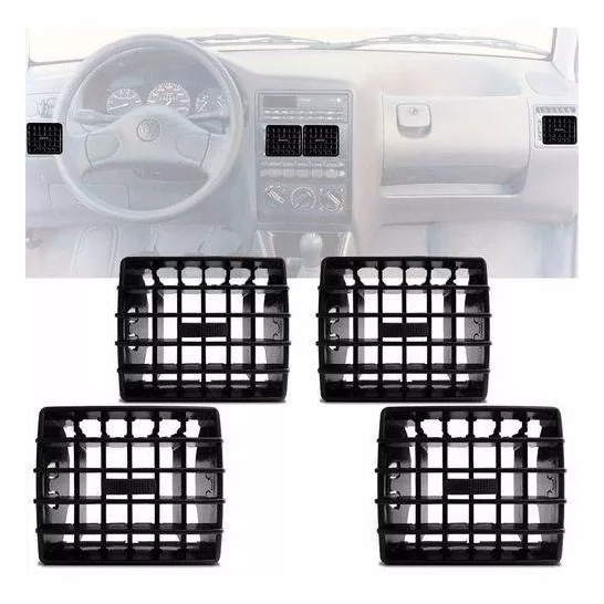 Kit C/ 4 Difusores Saida Ar Vw Gol Parati Saveiro G2 Bola Preto 95 96 97 98 99