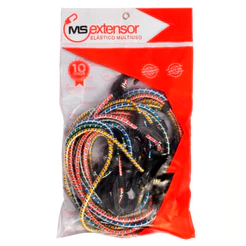 Kit Extensor Elástico Com Gancho Plástico Colorido Pacote Com 10 Unidades Bicicleta Moto Multiuso