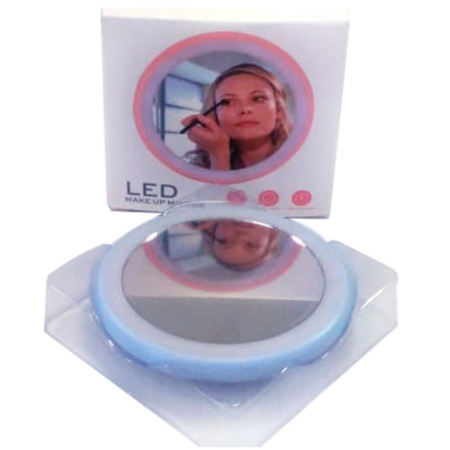 Espelho Portátil Com Led Pequeno cores diversos-COM PILHA