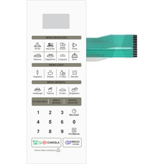 Membrana Teclado Microondas COMPATÍVEL C/ LG 3042R/3042B/3052R