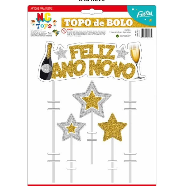 Topo de Bolo Ano Novo Reveillon Decoração Festa — imagem 2 de 2