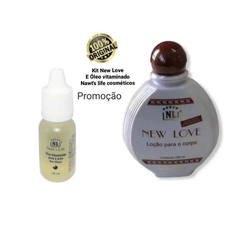 Kit New Love Loção Hidratante + Óleo Vitaminado Nawts Life na promoção em Oferta na Shopee