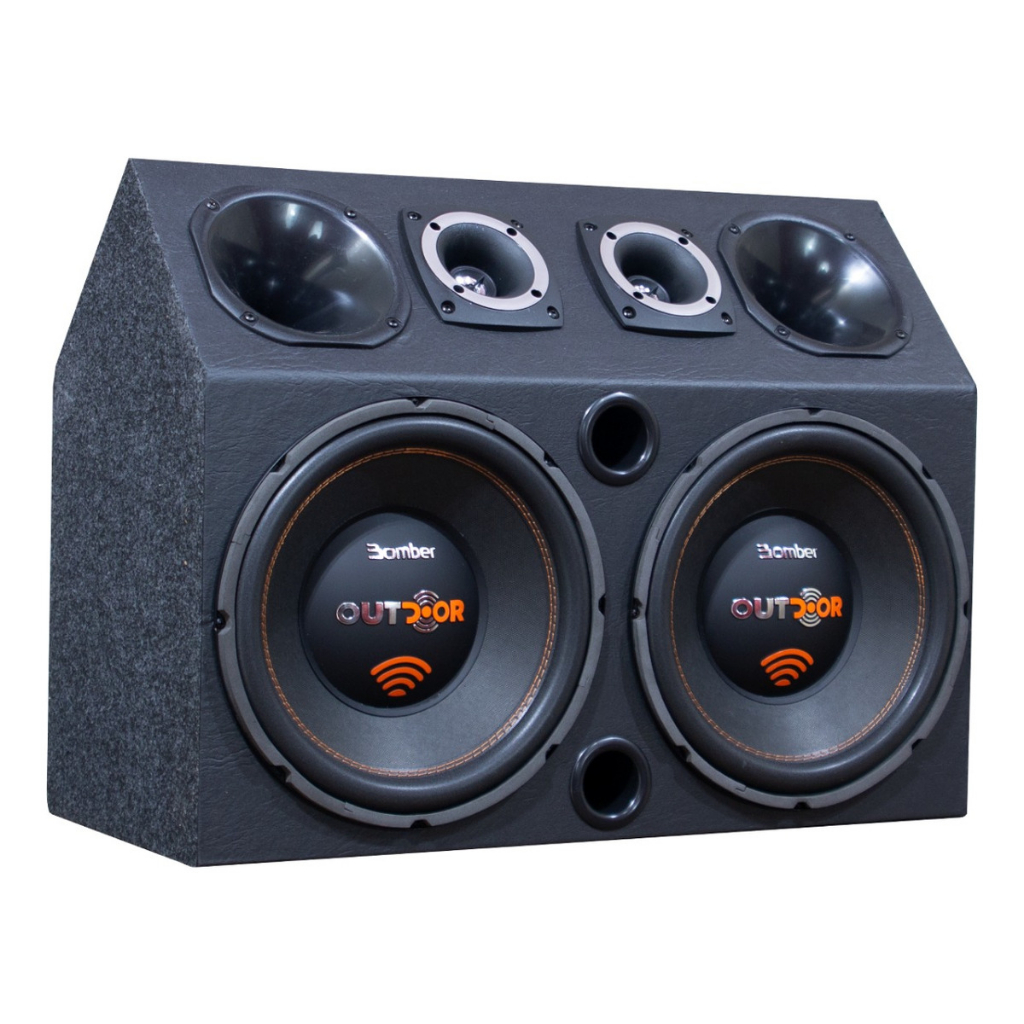 Som Automotivo Trio Igreja Carro 2 Falante Subwoofer Bomber 300w rms Grave Potente