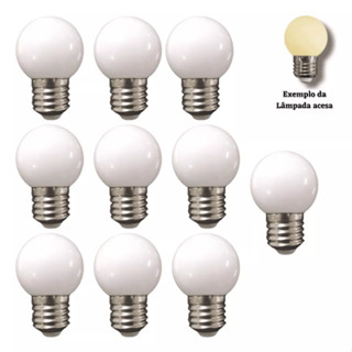 Kit 10 lâmpada Led Bolinha 2.5w/3w Mini Bulbo Bivolt E27 Branco Frio Quente para Lustres, Abajur, Espelho e Camarim 6500k/3000k