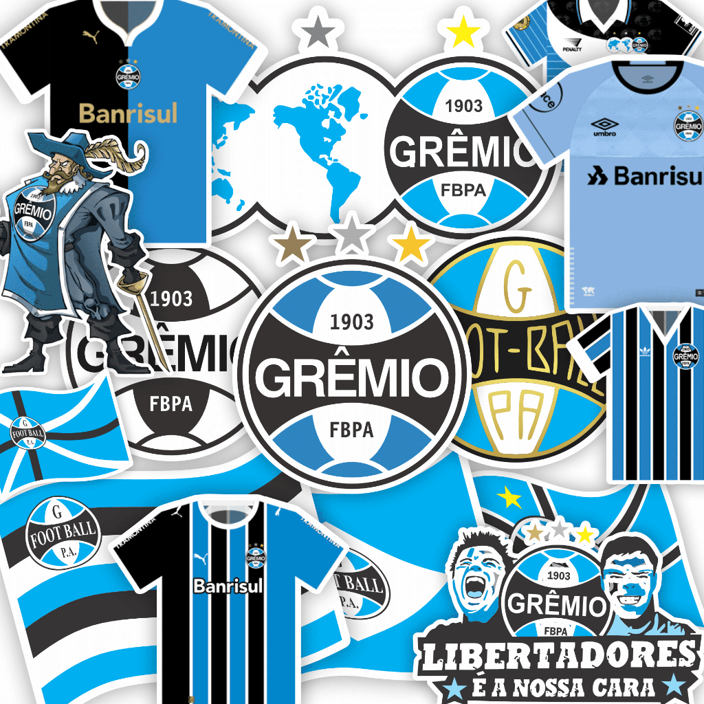 Adesivos Gremio Vinil A prova dagua para Notebook ou Skate Carro Celular