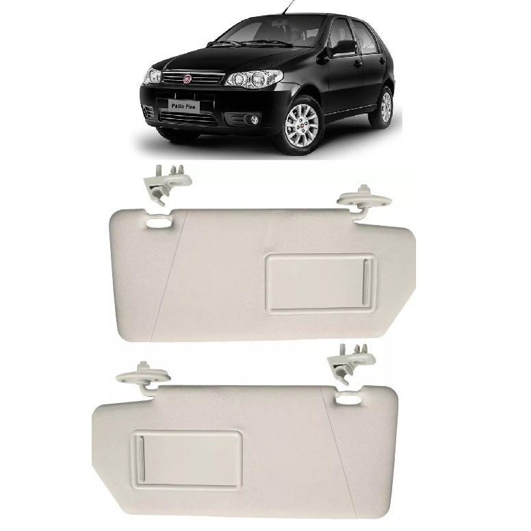 Quebra Sol Palio 2004/2015 Com Espelho + Suportes O Par em Oferta na Shopee
