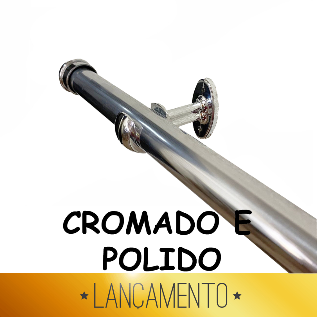 Varão De Cortina 28mm (grosso) Com 4 Metros Cromado Alumínio
