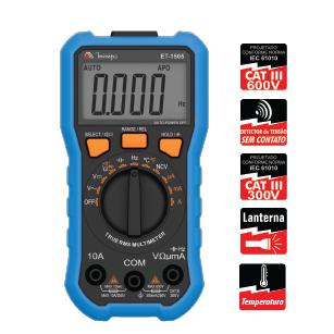 Multimetro Digital Et-1505 CAT III 300V - Minipa
