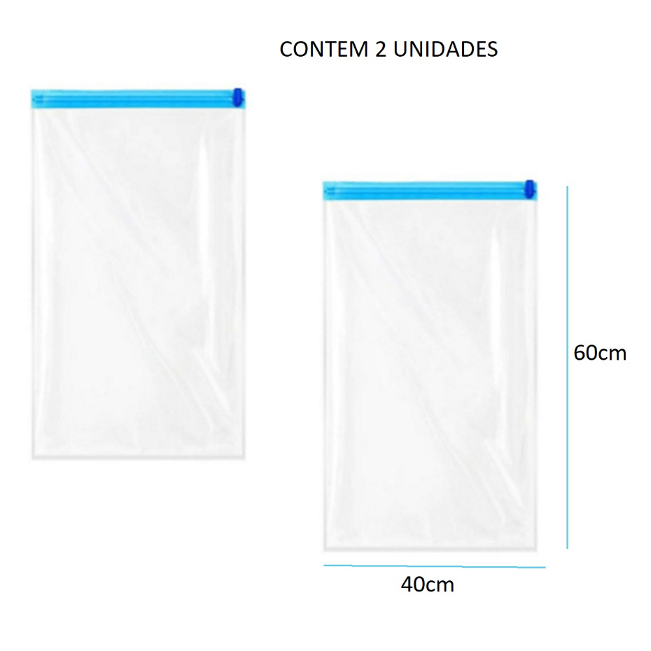 Conjunto Com 2 Saco A Vácuo 40x60 cm Organizador Não Precisa De Bomba Organizador Edredom Cobertor Roupa Multiuso Universal
