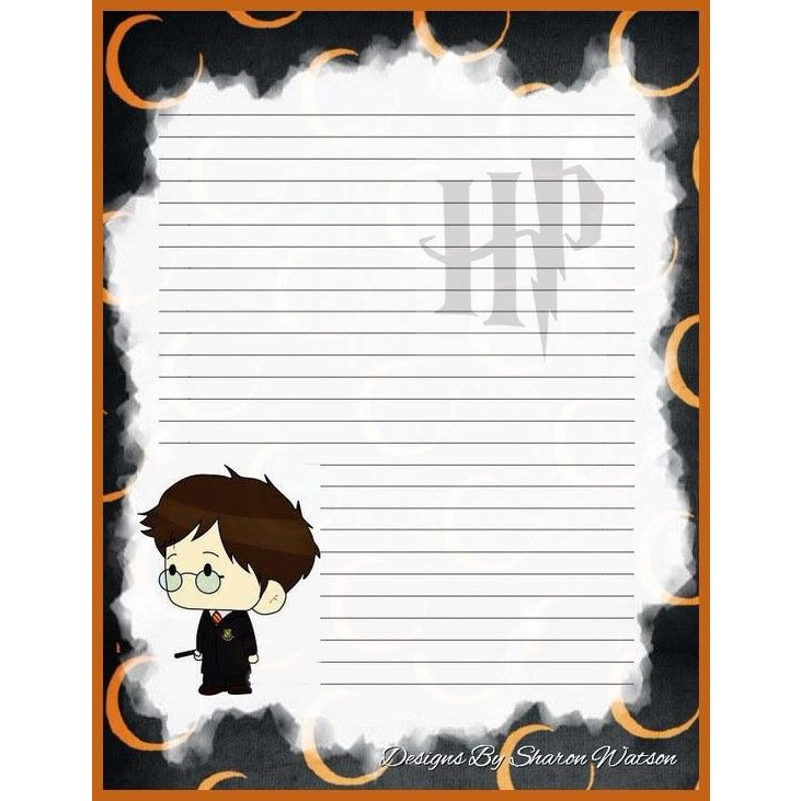 folhas de fichario, 50 folhas do HARRY POTTER folhas para fichário tamanho A4, papel de carta