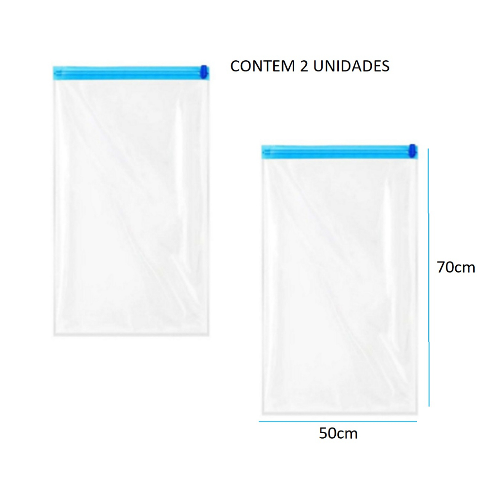 Oferta Conjunto 2 Sacos Saco A Vácuo 50x70cm Organizador Não Precisa De Bomba Organizador Edredom Cobertor Roupa Multiuso Universal