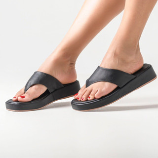 Sandália Feminina Papete Flatform de Dedo Plataforma Confort Tamanco Chinelo Chinela Alta Verão