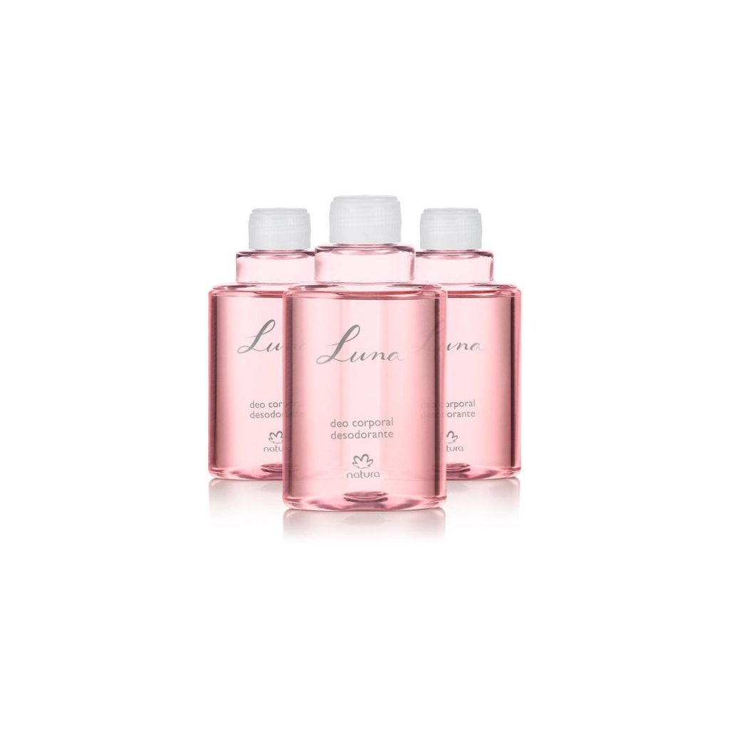 Refil Deo Corporal Feminino Natura Luna Clássico Conjunto C/ 03 Unidades de 100 ml Cada