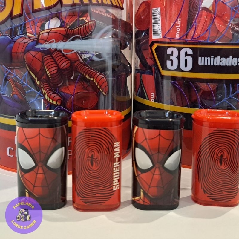 Kit 2 Apontador Escolar com Depósito Homem Aranha Molin / Papelaria  / Material Escolar em Oferta na Shopee