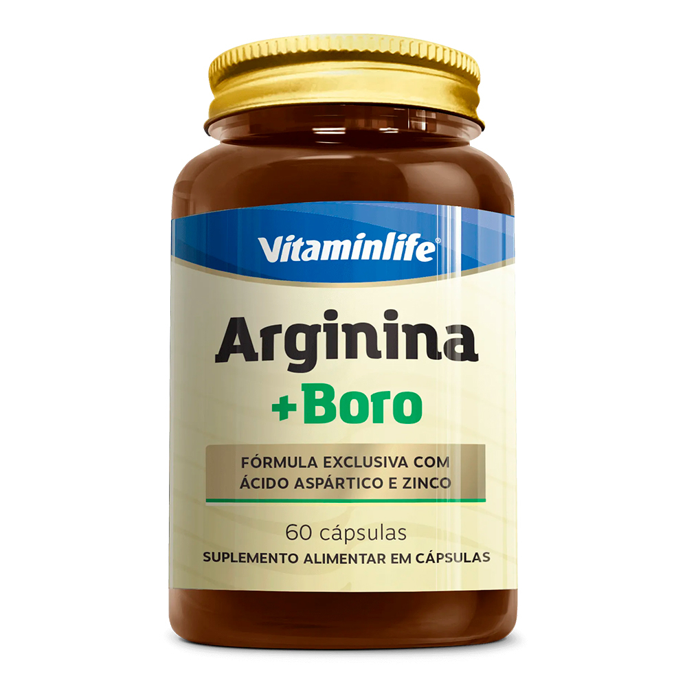 Arginina + Boro (com Ácido Aspártico e Zinco) 60 cápsulas - Vitaminlife em Oferta na Shopee