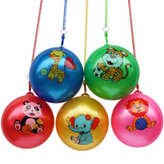 10 Un Bola Com Cordão Borracha Vinil Mola 23cm Brinquedo