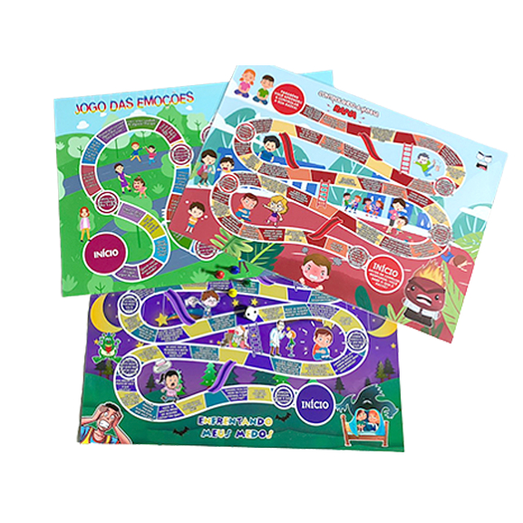 Kit 3 Jogos Educativos Infantil – Emoções, Medos e Raiva – Desenvolvimento Emocional – Psicólogos e Pais