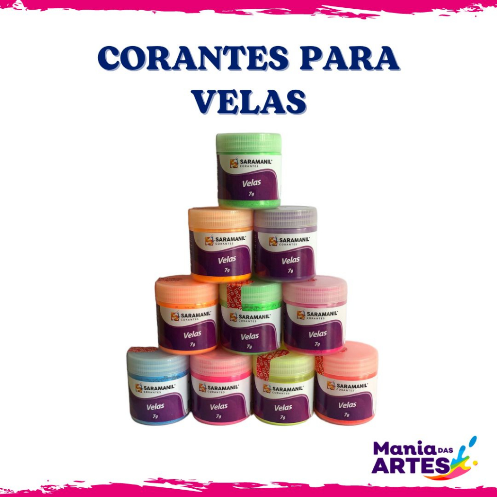 Kit 10 Corante Anilina Para Velas Artesanais Decorativas Perfumadas 7g Saramanil Corantes em Oferta na Shopee