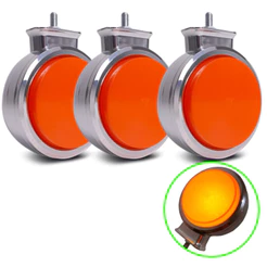 Kit 3 Lanternas Bojuda Foguinho LED Âmbar Laranja Cromada 12V 24V