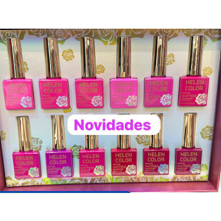 KIT 05 ESMALTES EM GEL 12ML HELEN COLOR TONS DE ROSA