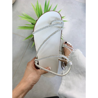 Sandália Papete Feminina Birken Strass Brilho RF004