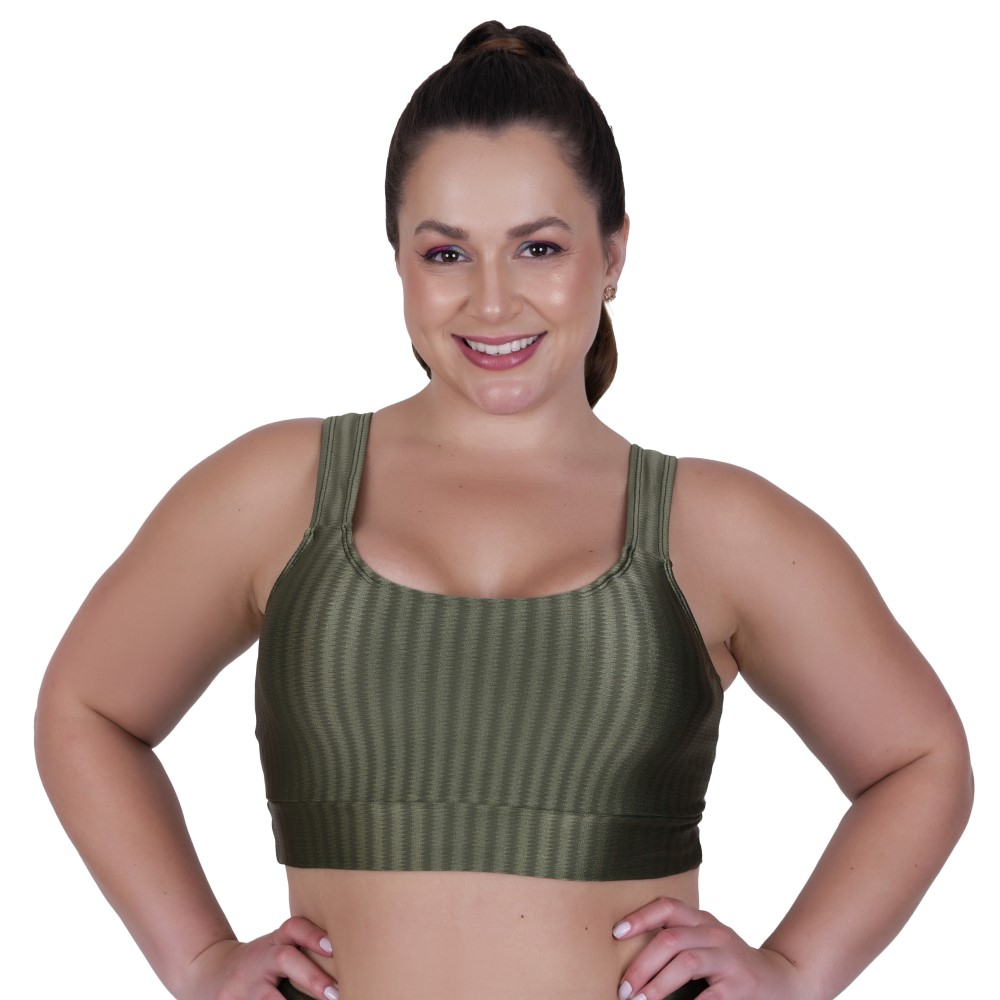 Top de Academia Grande Plus Size New Zig 3D Liso 46 48 50 Nicole Plus