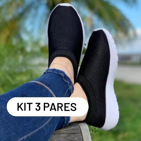kit 3 pares de tênis meia calce fácil confortável casual esportivo lazer e trabalho bicicl...
