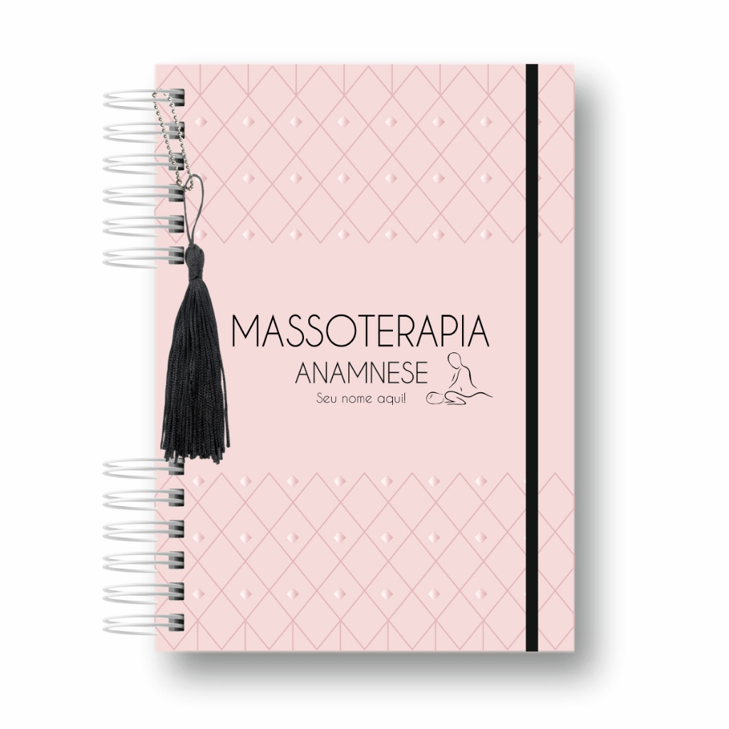 Caderno Anamnese Massoterapia capa com seu nome Promoção