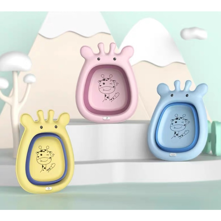 Bacia Balde Retrátil Infantil Girafinha 2,5l Dobrável