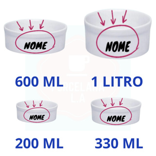 Pote Comedouro Bebedouro personalizado 200 ML 330 ML 600 ML e 1 LITRO em Oferta na Shopee