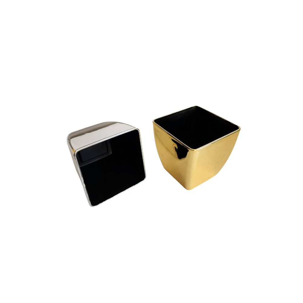 UNIDADE Mini Vaso Plástico Metálico Cachepot Quadrado para Arranjo, Flores, Plantas e Decoração