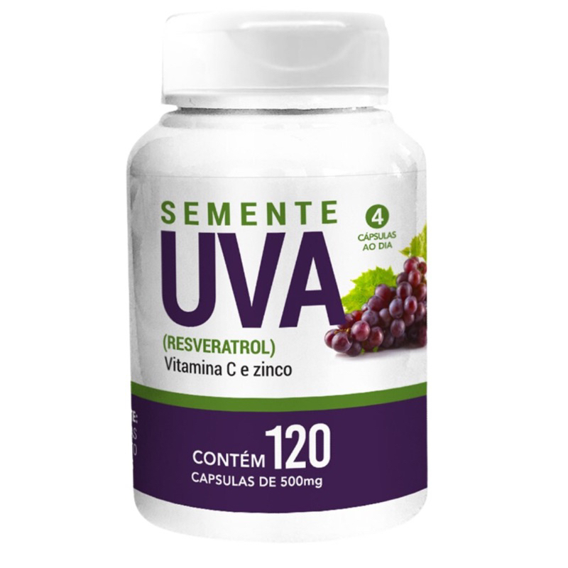 Semente de Uva com 120 Cápsulas da Natuvite, 500mg envio rápido.