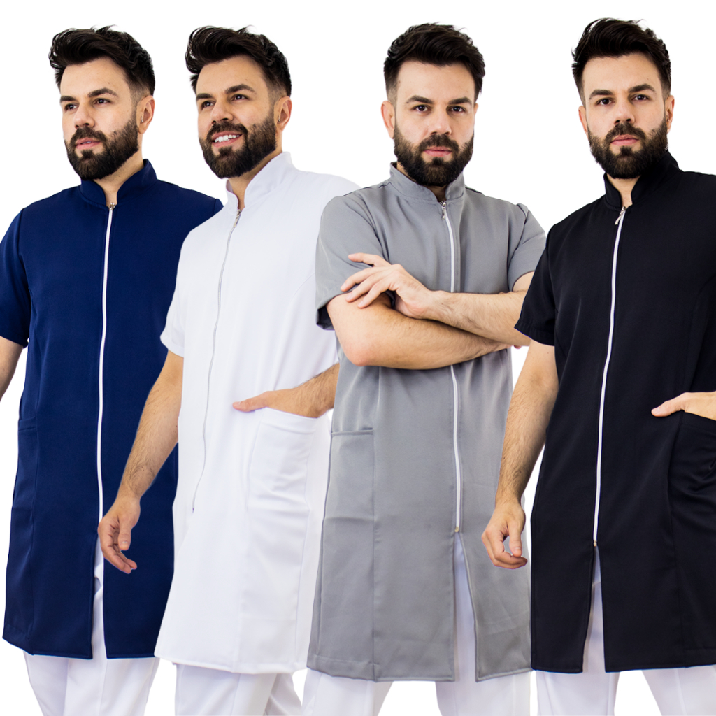 Jaleco Masculino Two Way Manga Curta Bordado Com Seu Nome Personalizado