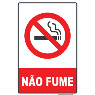 Placa De Sinalização | Não Fume | 30x20