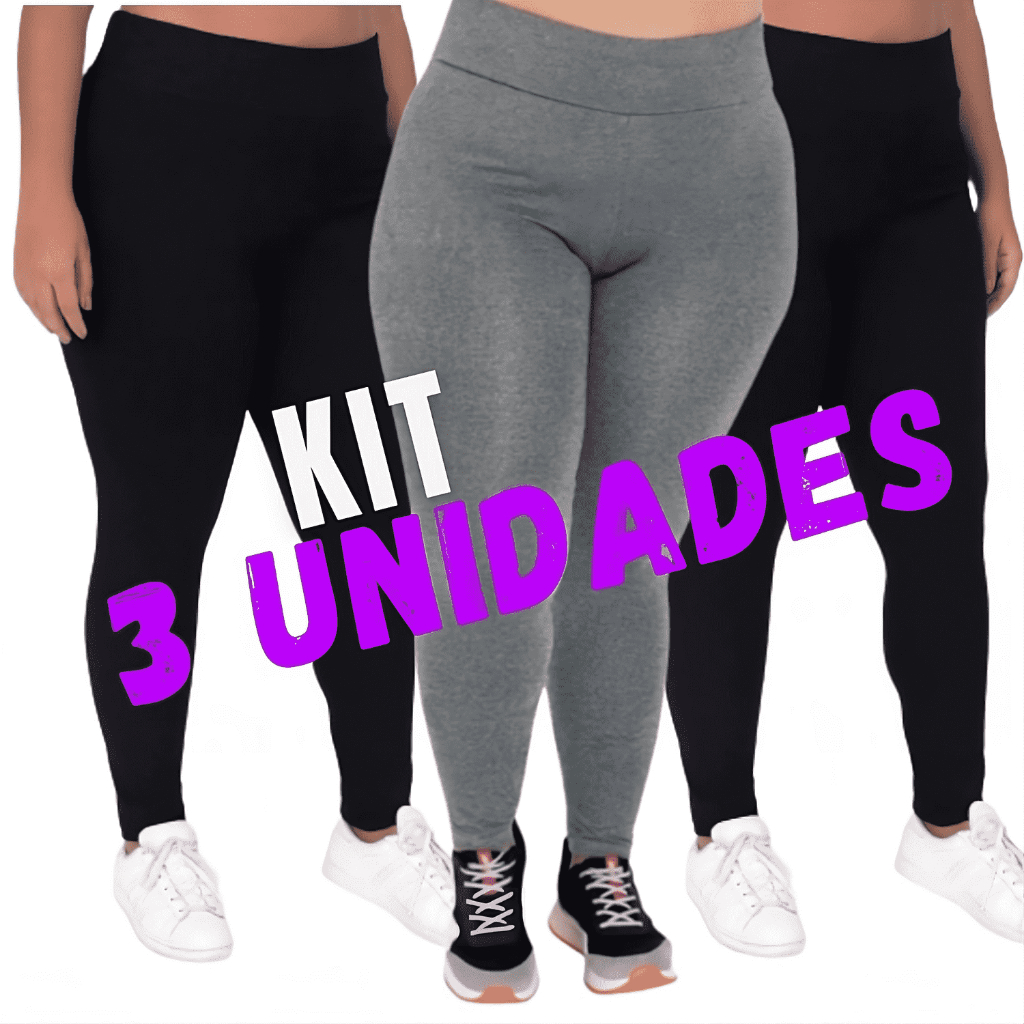 Kit c/3 Legging Tamanho Nobre Flanelada Grossa Calça Leg Pluz Peluciada Forrada P Dentro Costura Reforçada Calça Térmica