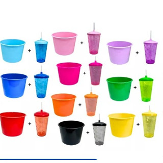 Kit Cinema 45 Balde 1l Pipoca + 45 Twister Colorido 500ml