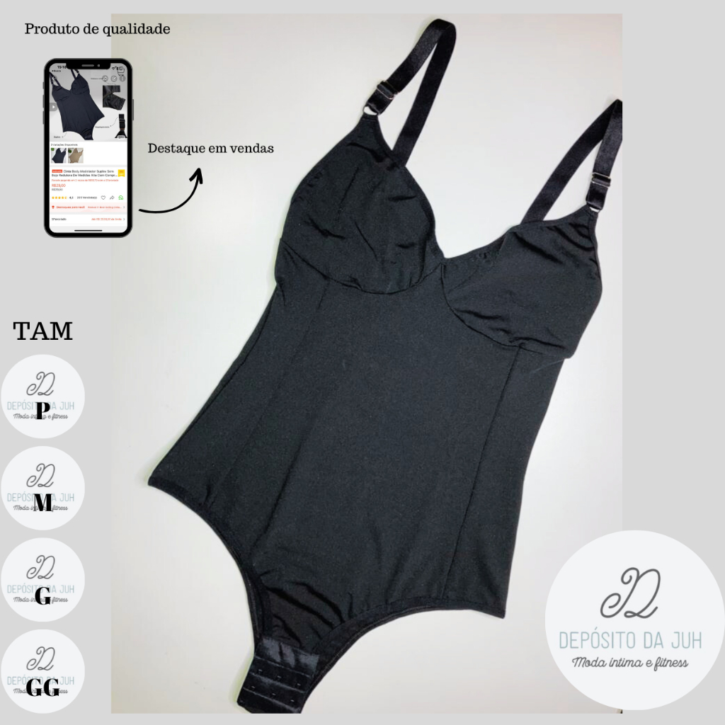 Modelador Cinta Bore Suplex Sem Bojo Redutora De Medidas Alta Com Compressão Alça Reforçada