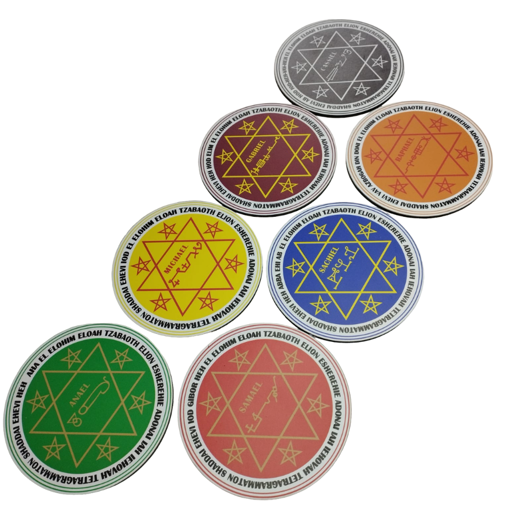 Selos Anjos arcanjos sigilo 7 arcanjos rituais Sachiel Anael Gabriel Raphael Michael Samael Cassiel