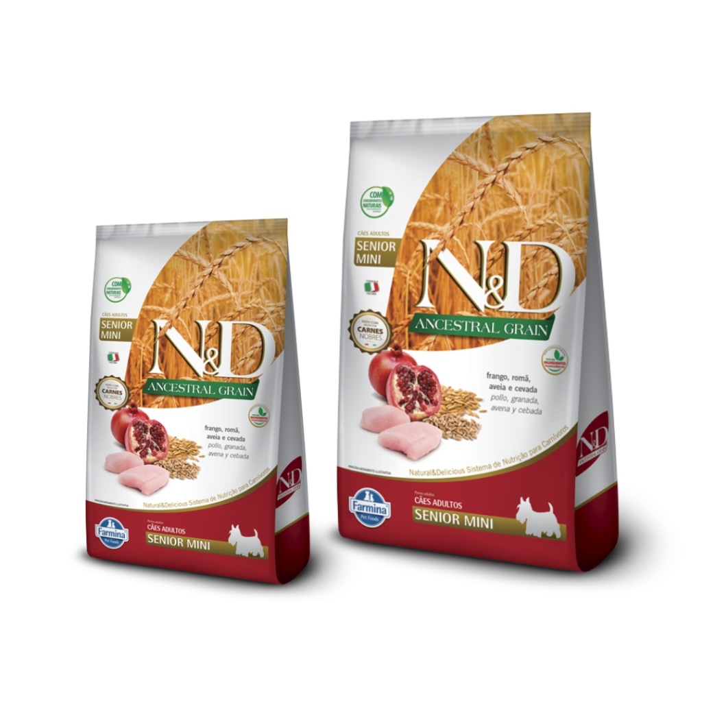 Ração Para Cães Sênior Raças Pequenas N&D Ancestral Grain Frango - 800g ou 2,5Kg