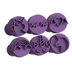 Carimbo para Brigadeiro e Doces - Unicórnio 2 - Kit com 6 unidades