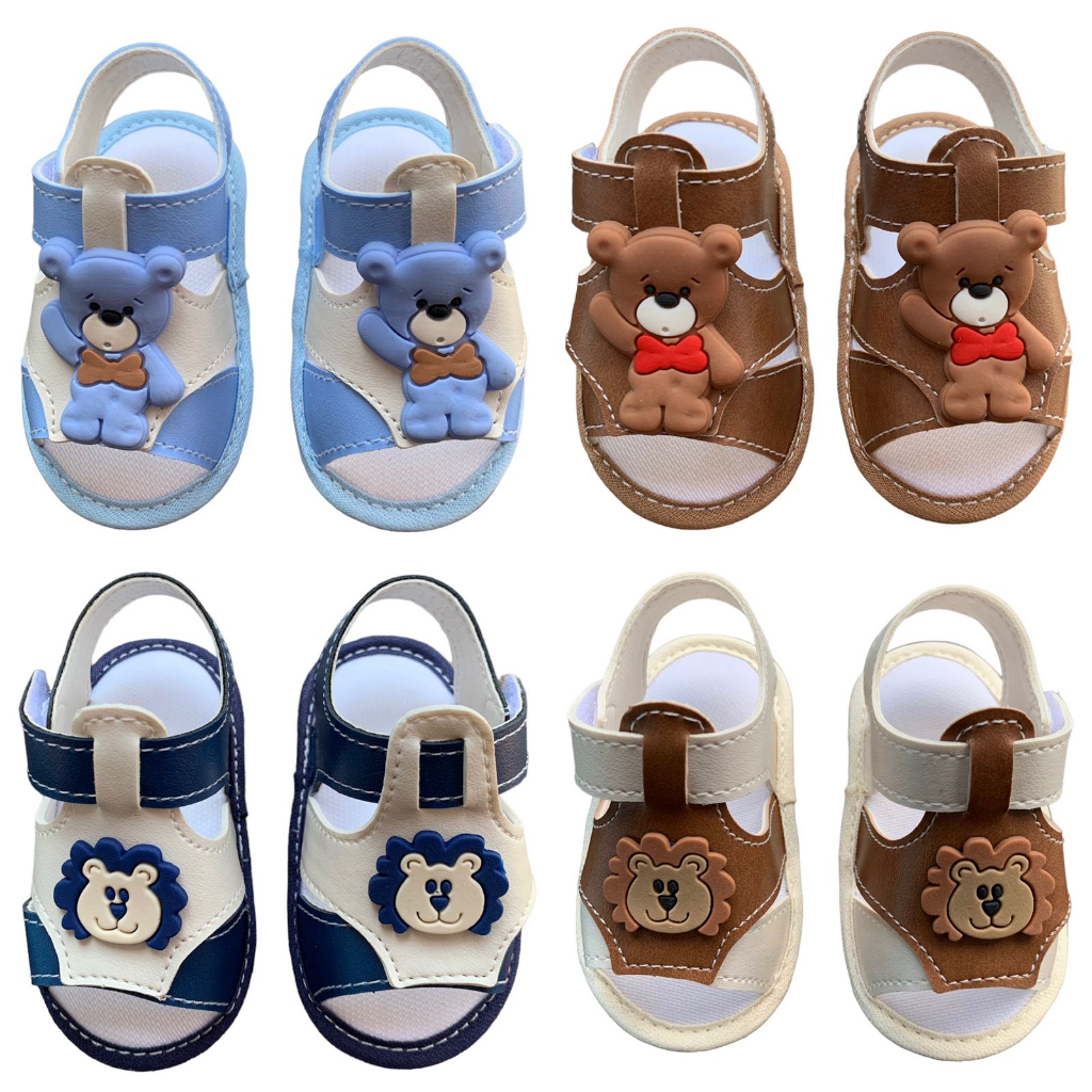 Sandália menino Ursinho Recém Nascido/ bebê direto da fábrica ótima qualidade e acabamento