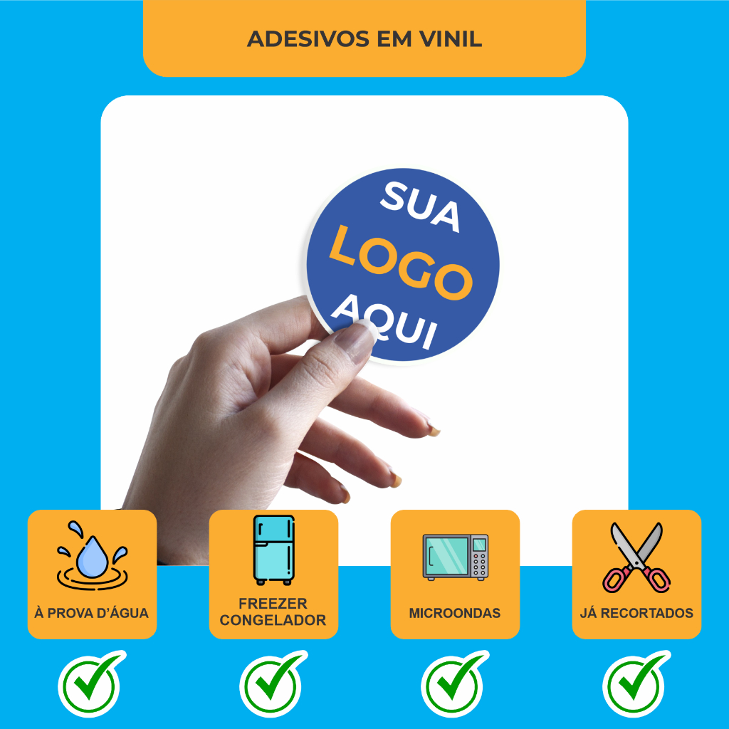 500 etiquetas adesivos 3x3cm - Vinil à prova d'água etiquetas personalizadas em Oferta na Shopee