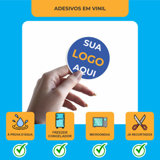500 etiquetas adesivos 3x3cm - Vinil à prova d