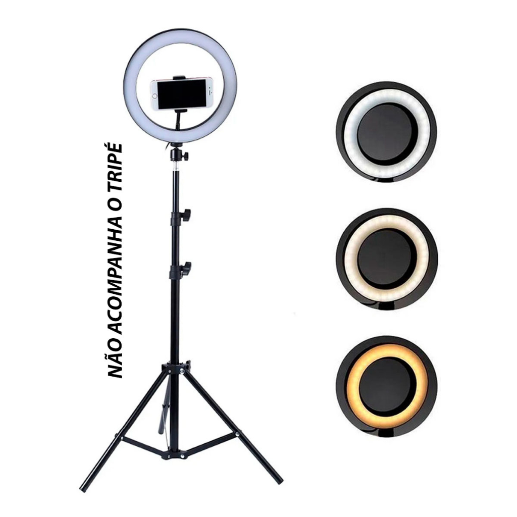 Ring Light Iluminador 10 Polegadas Portátil Luminária De Led Para Gravar Vídeos Fotos Youtuber Tik Tok Influencer Blogueira